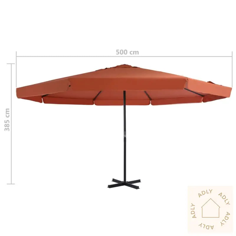 Hageparasoll Med Bærbar Fot Terrakotta