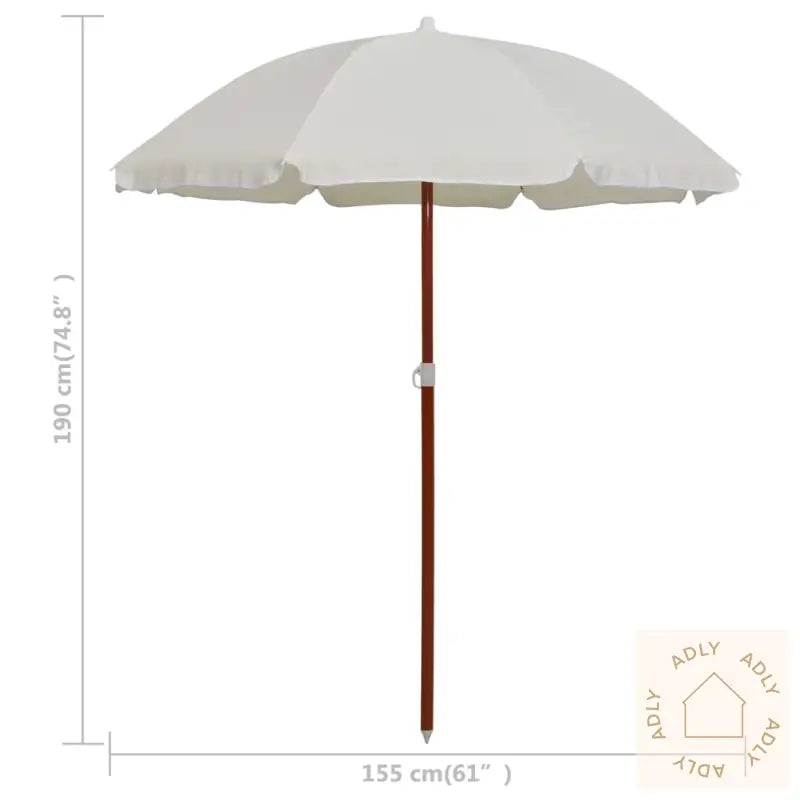 Hageparasoll Med Stålstang 180 Cm Sand