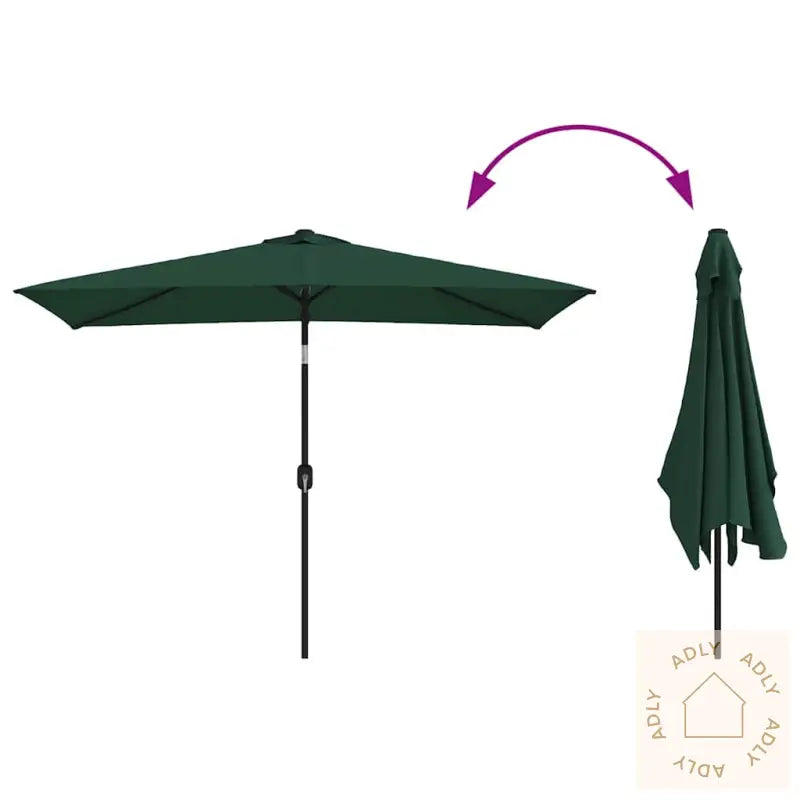 Parasoll 200 X 300 Cm Grønn Rektangulær
