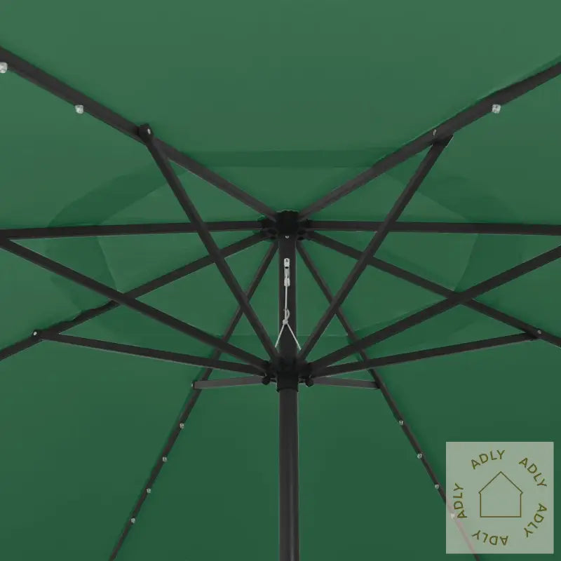 Hageparasoll Med Led-Lys 400 Cm Grønn