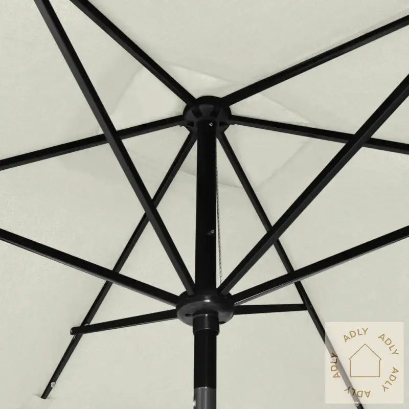 Hageparasoll Med Led Og Stålstang Sand 2X3 M
