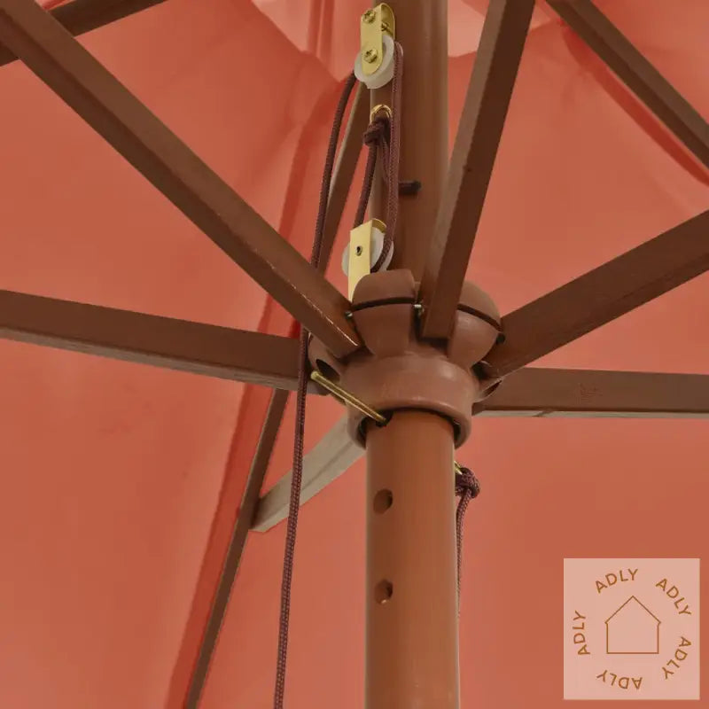 Hageparasoll Med Trestang Terrakotta 299X240 Cm