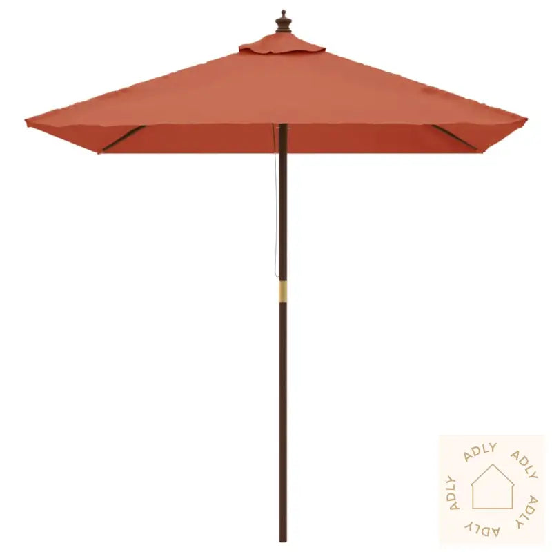 Hageparasoll Med Trestang Terrakotta 198X198X231 Cm