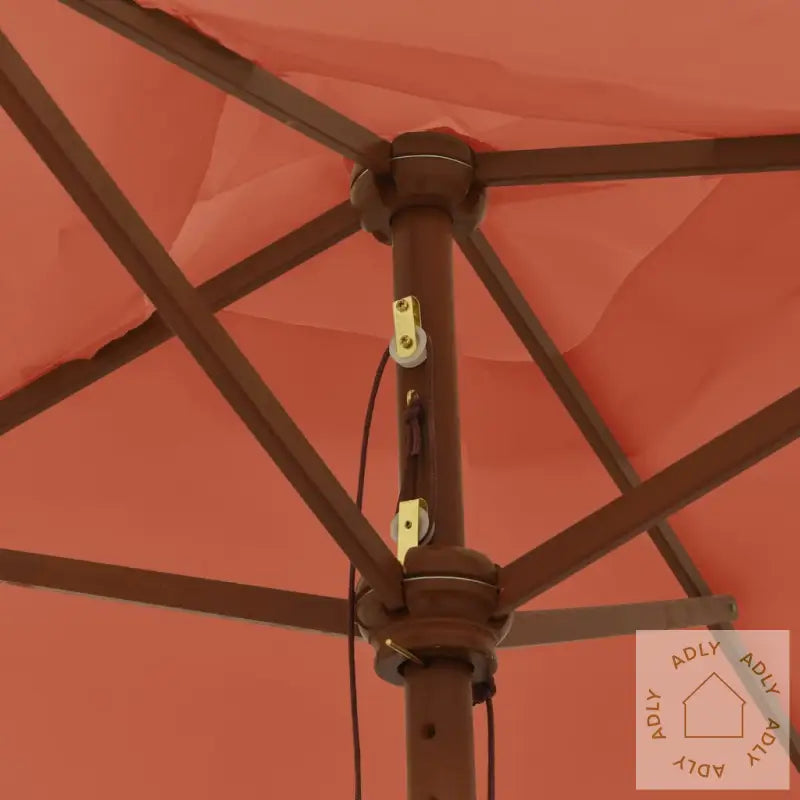 Hageparasoll Med Trestang Terrakotta 198X198X231 Cm