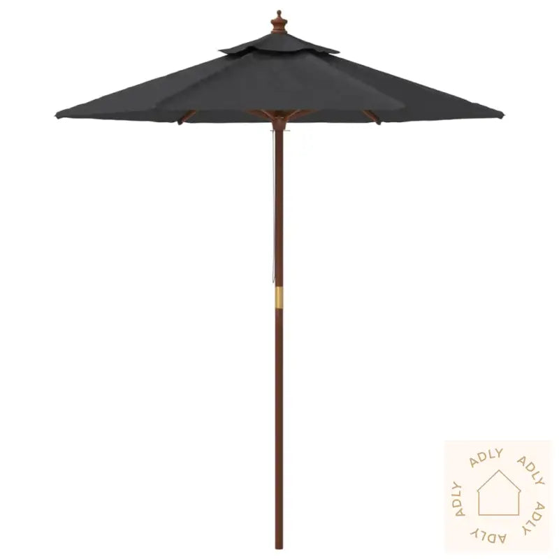Hageparasoll Med Trestang Svart 196X231 Cm