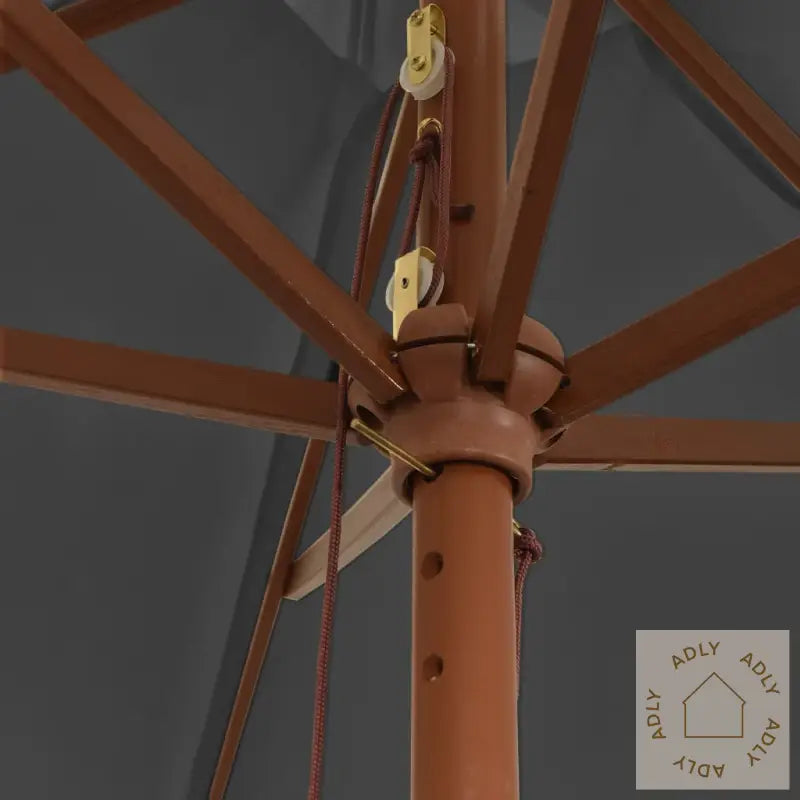 Hageparasoll Med Trestang Antrasitt 299X240 Cm