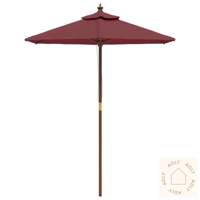 Hageparasoll Med Trestang Vinrød 196X231 Cm