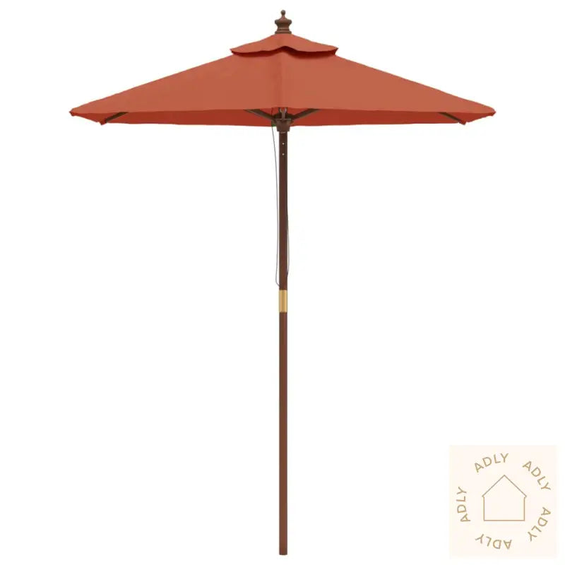 Hageparasoll Med Trestang Terrakotta 196X231 Cm