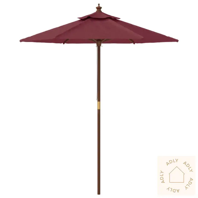Hageparasoll Med Trestang Vinrød 196X231 Cm