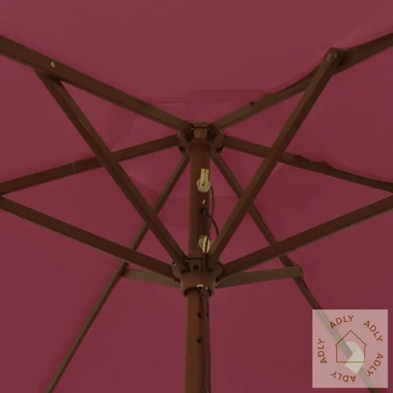 Hageparasoll Med Trestang Vinrød 196X231 Cm