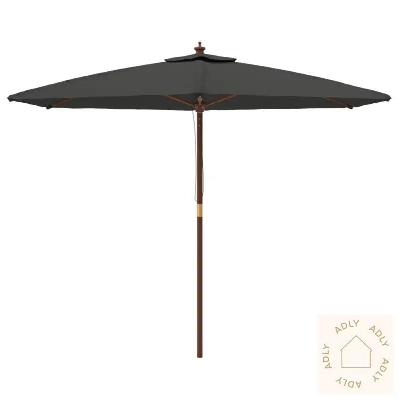 Hageparasoll Med Trestang Antrasitt 299X240 Cm