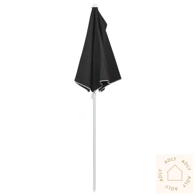 Halvrund Parasoll Med Stang 180X90 Cm Svart