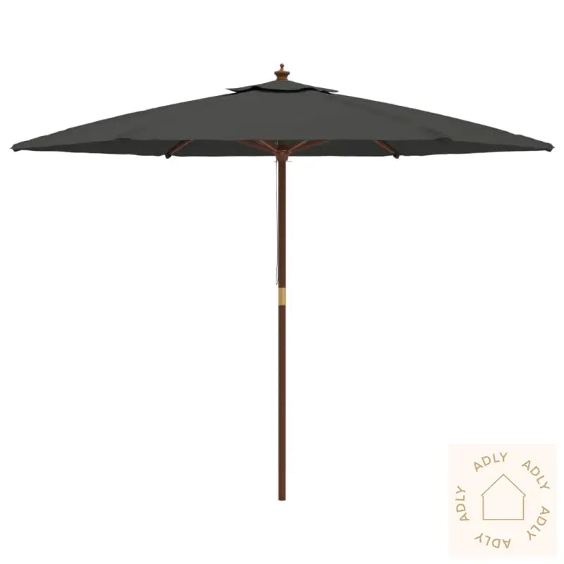 Hageparasoll Med Trestang Antrasitt 299X240 Cm