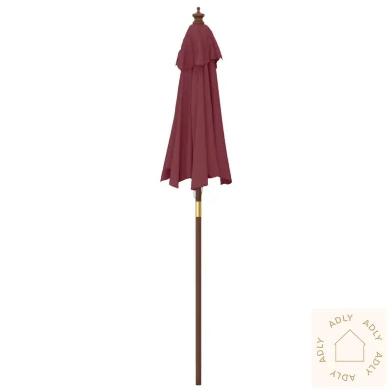 Hageparasoll Med Trestang Vinrød 196X231 Cm