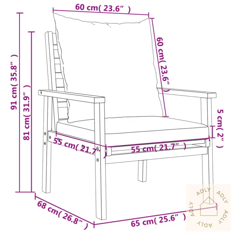Hagesofagruppe Med Puter 3 Deler Heltre Akasie