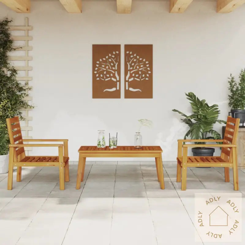 Hagemøbelsett 3 Deler Heltre Akasie