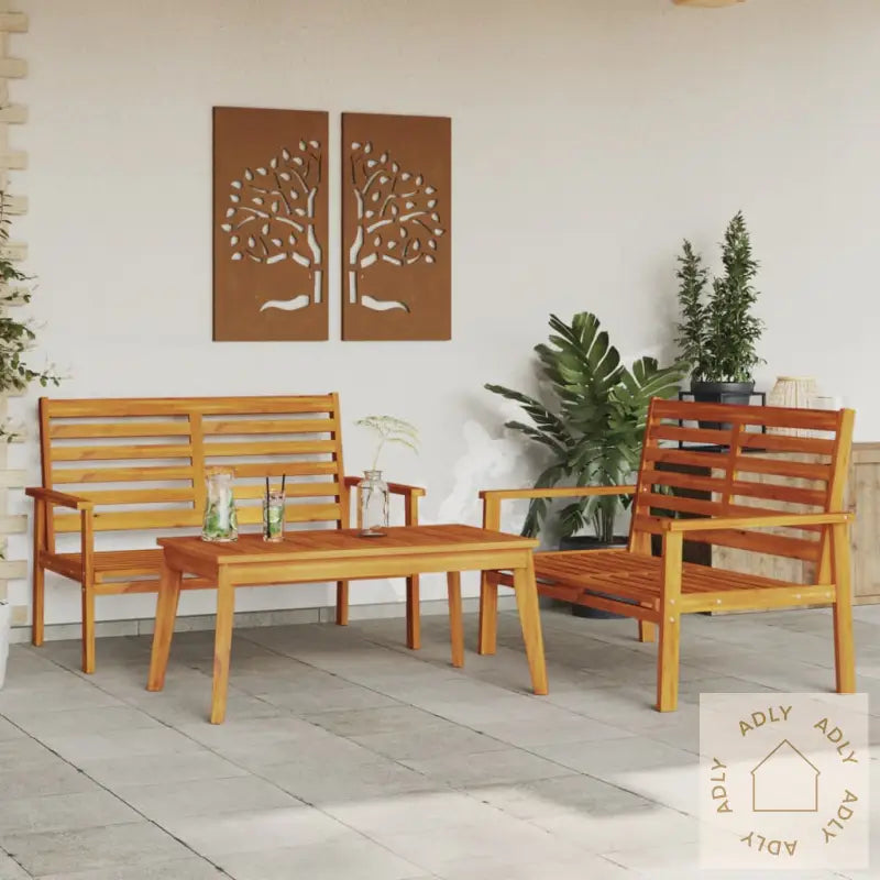 Hagemøbelsett 3 Deler Heltre Akasie