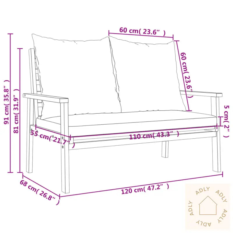 Hagesofagruppe Med Puter 3 Deler Heltre Akasie