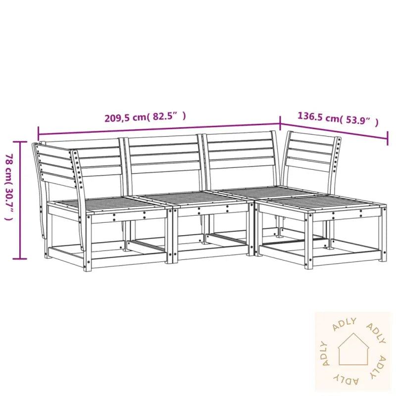 Hagesofagruppe 4 Deler Hvit Heltre Furu