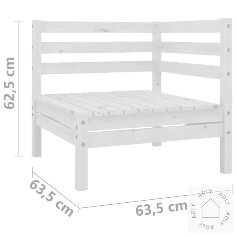 2-Seters Hagesofa Hvit Heltre Furu