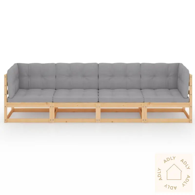 Hagesofa Med Puter 4-Seters Heltre Furu