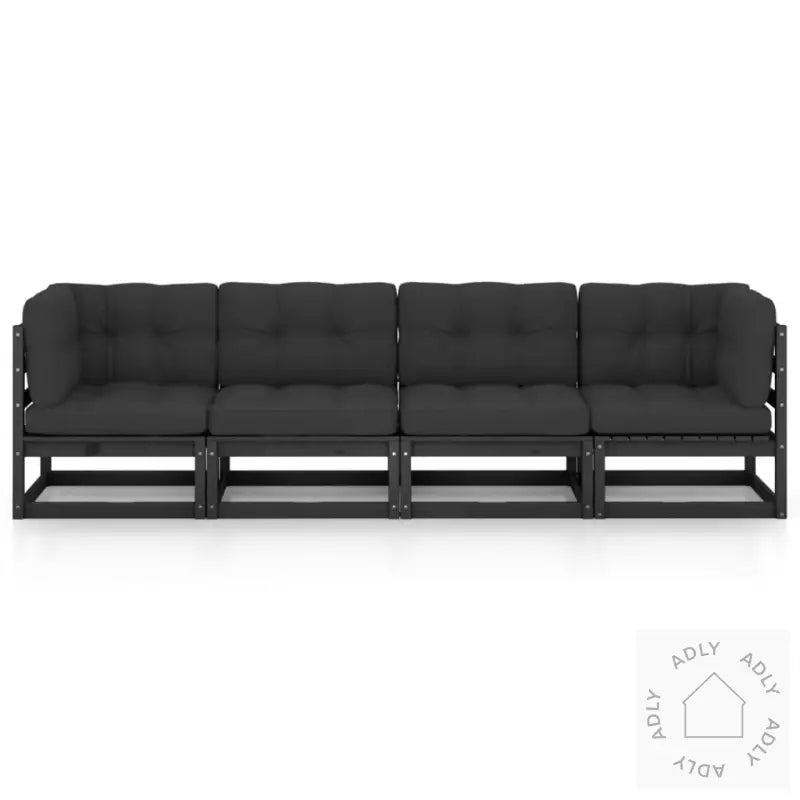 Hagesofa Med Puter 4-Seters Heltre Furu