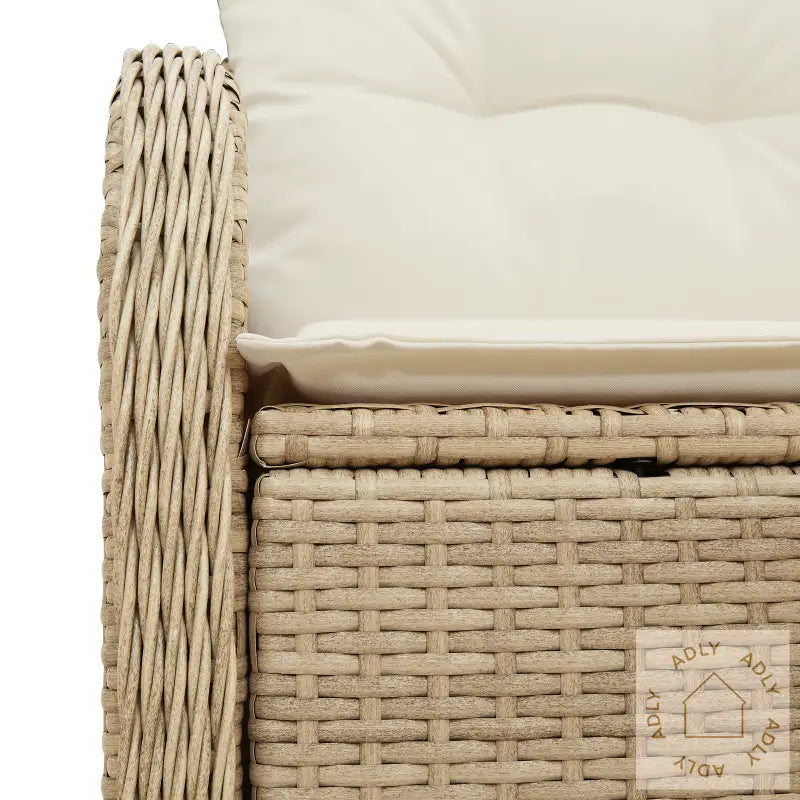2-Seters Hagesofa Med Puter Beige Polyrotting