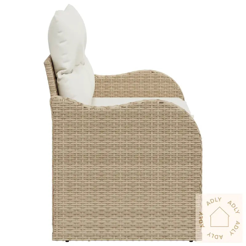 2-Seters Hagesofa Med Puter Beige Polyrotting