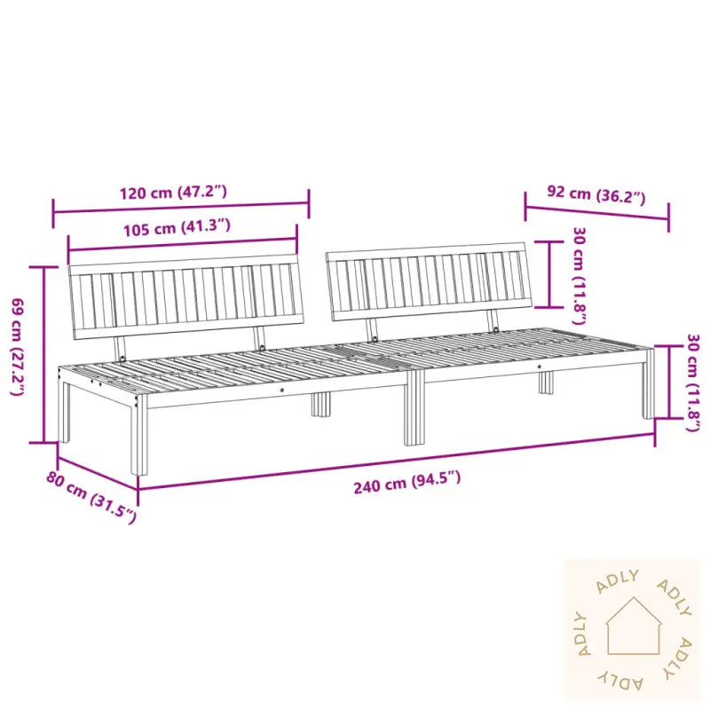 Hagesofa Paller 2 Stk Heltre Akasie