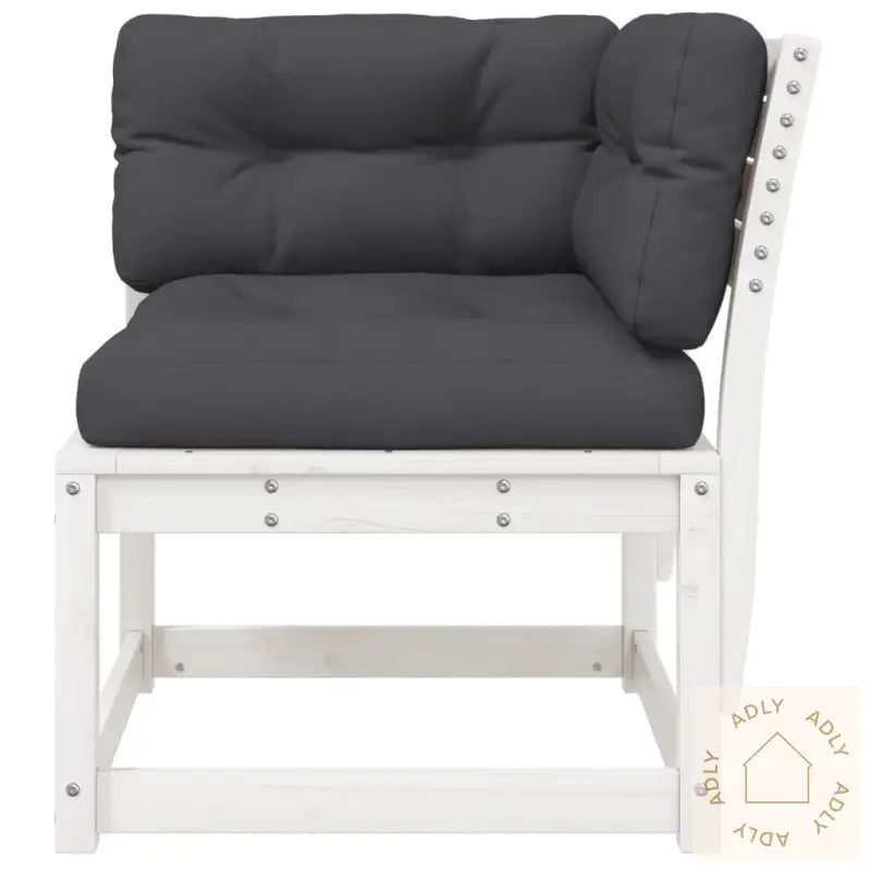 Hagesofa For Hjørne Med Pute Hvit 73X73X78 Cm Heltre Furu