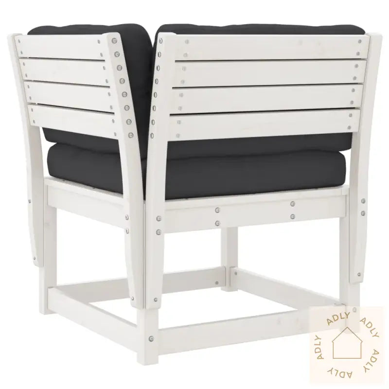 Hagesofa For Hjørne Med Pute Hvit 73X73X78 Cm Heltre Furu