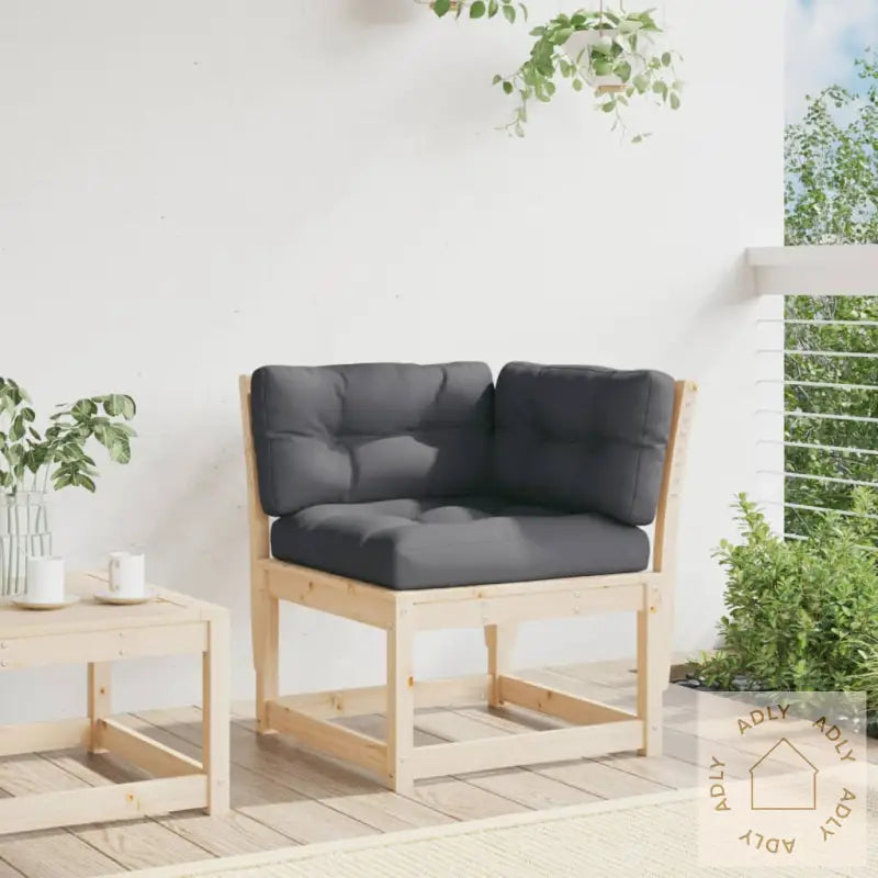 Hagesofa For Hjørne Med Pute 73X73X78 Cm Heltre Furu