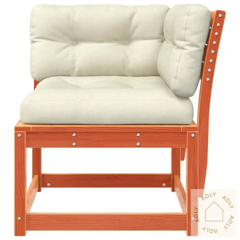 Hagesofa For Hjørne Med Pute Voksbrun 73X73X78 Cm Heltre Furu