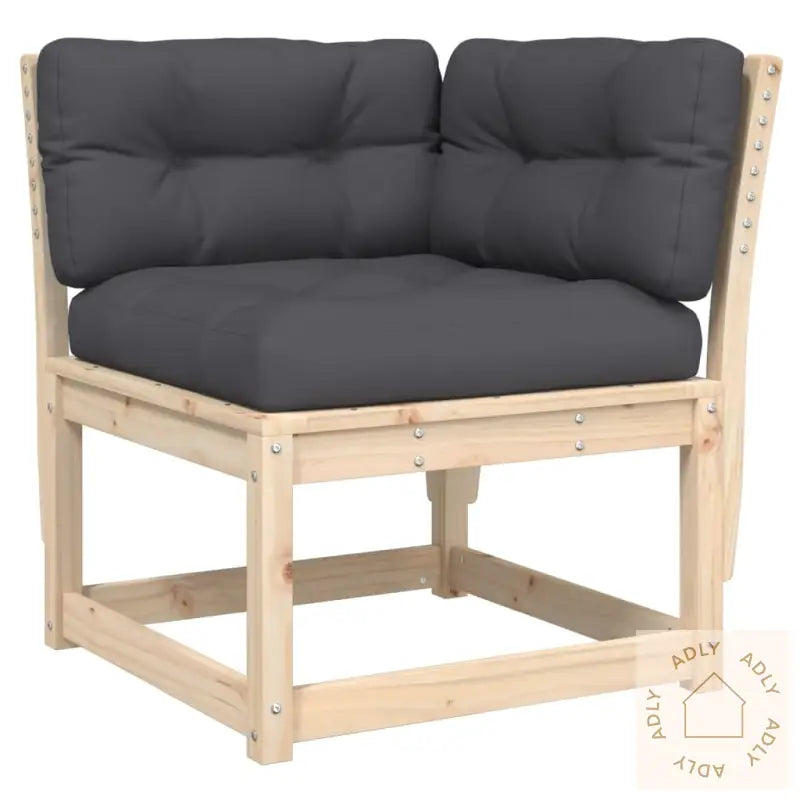 Hagesofa For Hjørne Med Pute 73X73X78 Cm Heltre Furu