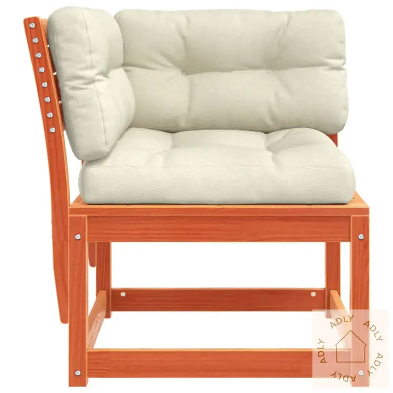 Hagesofa For Hjørne Med Pute Voksbrun 73X73X78 Cm Heltre Furu