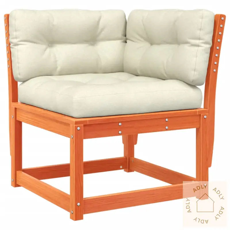 Hagesofa For Hjørne Med Pute Voksbrun 73X73X78 Cm Heltre Furu