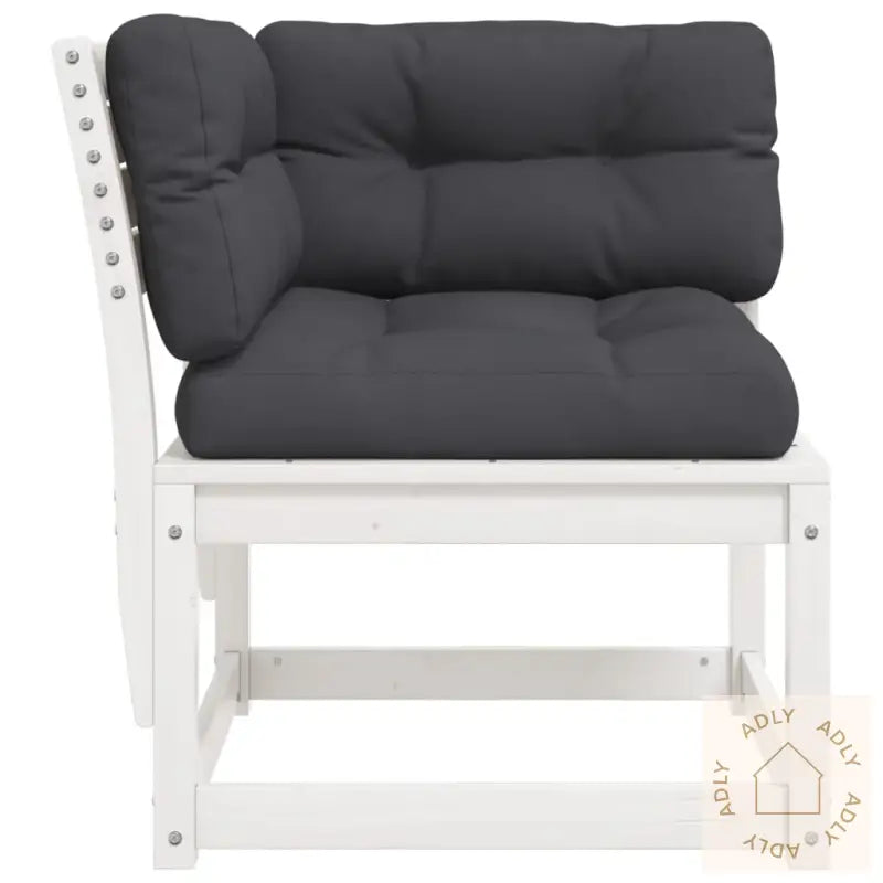 Hagesofa For Hjørne Med Pute Hvit 73X73X78 Cm Heltre Furu