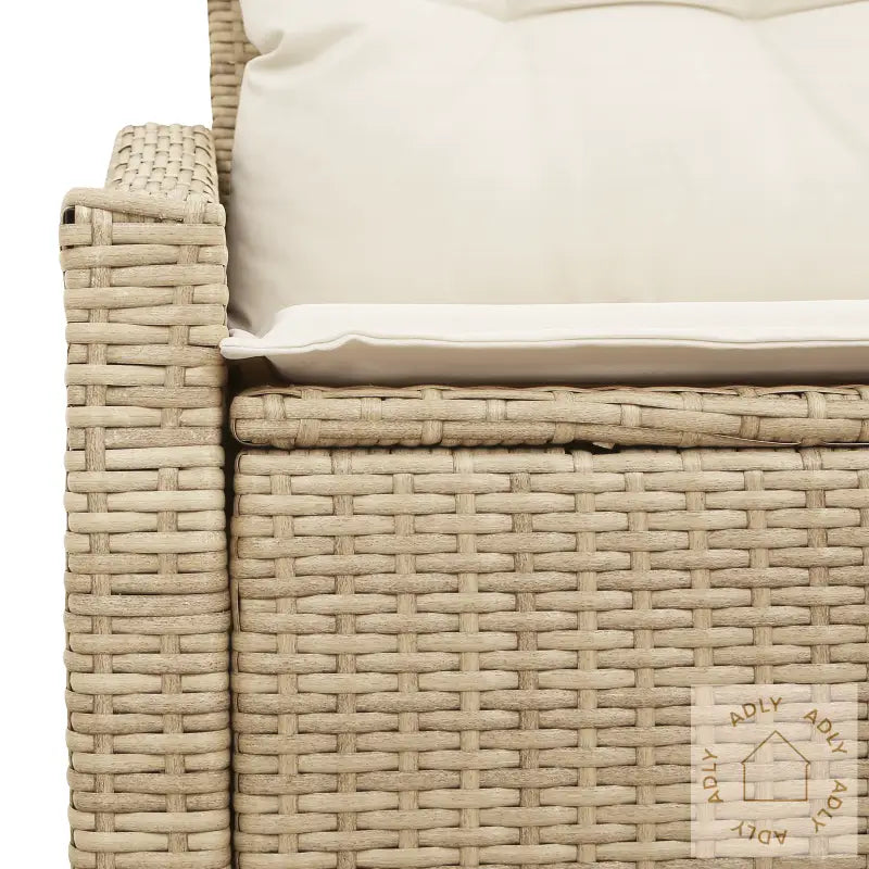 2-Seters Hagemøbelsofa Med Puter Beige Poly Rattan