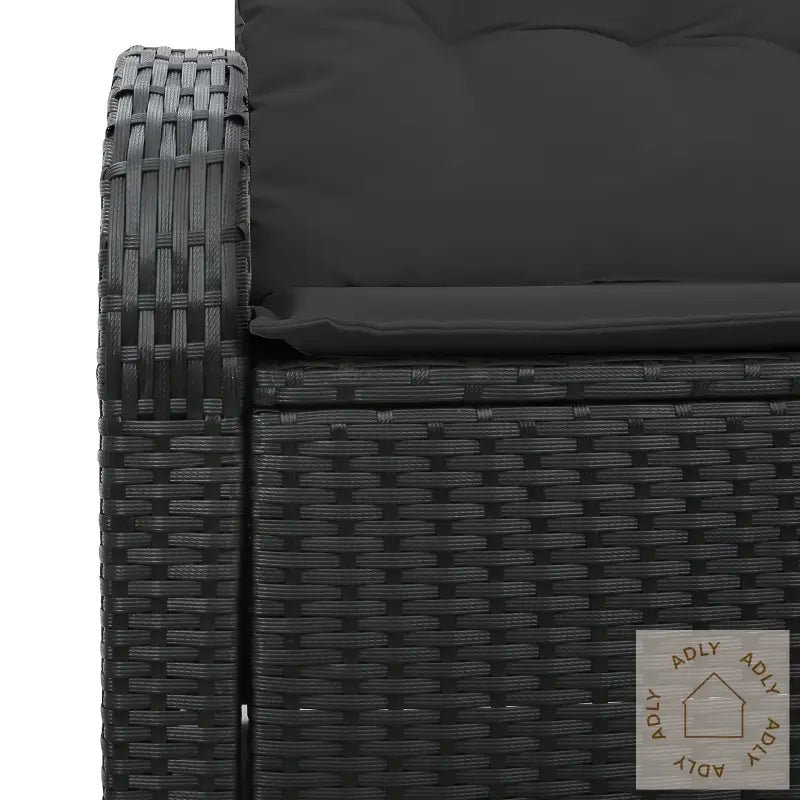 2-Seters Hagesofa Med Puter Svart Poly Rattan