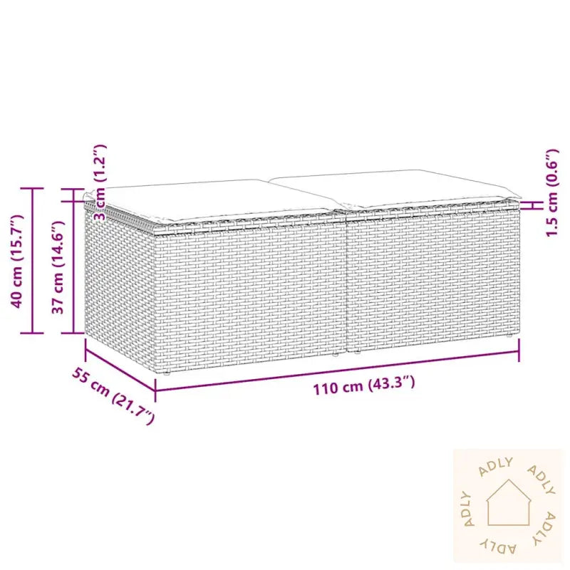 Hagesofaer Med Puter 2 Deler Beige Polyrotting Akasie