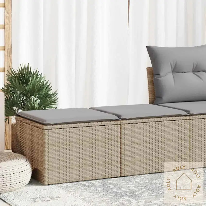 Hagesofaer Med Puter 2 Deler Beige Polyrotting Akasie
