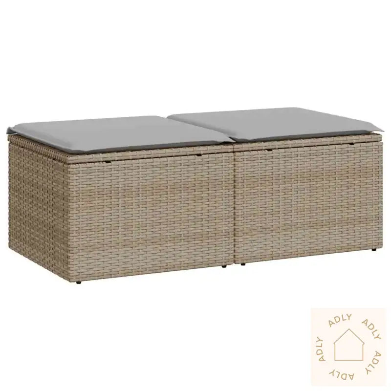 Hagesofaer Med Puter 2 Deler Beige Polyrotting Akasie