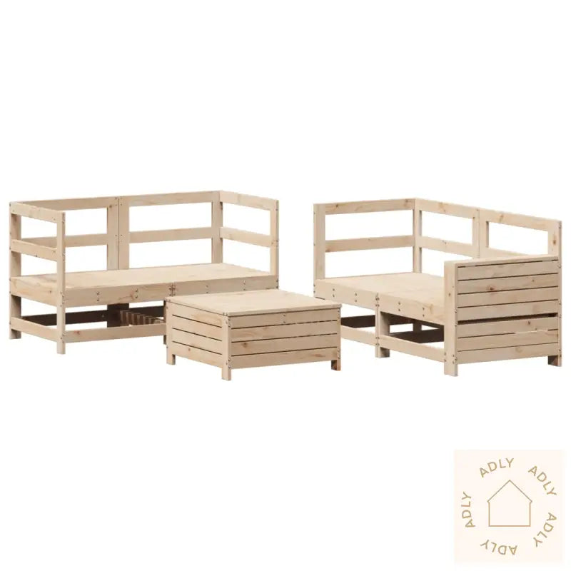 Hagesofasett 5 Deler Heltre Furu