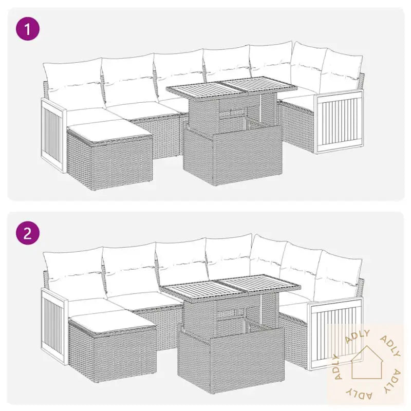 Hagesofaer Med Puter 8 Deler Beige Polyrotting Akasie