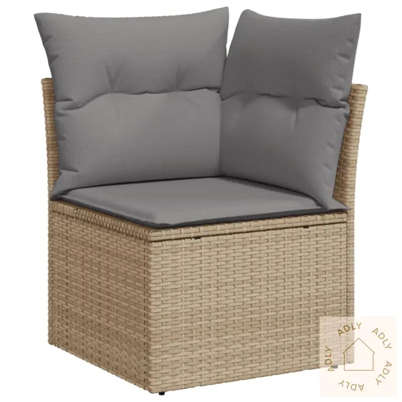 Hagesofagruppe Med Puter 10 Deler Beige Polyrotting