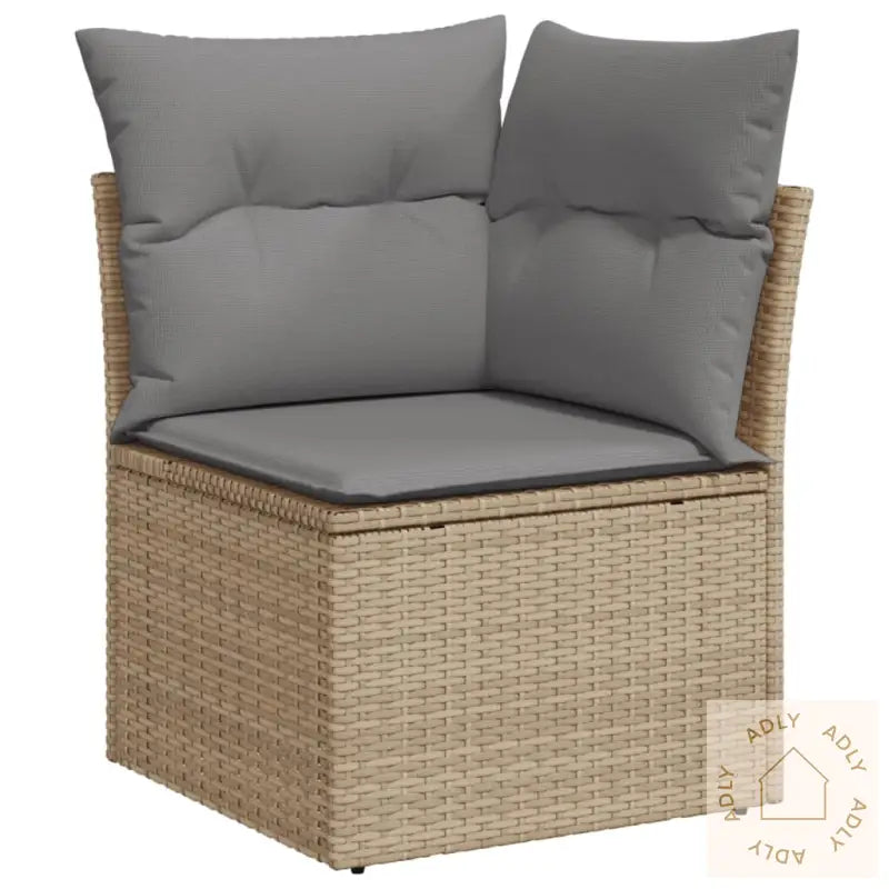 Hagesofagruppe Med Puter 11 Deler Beige Polyrotting