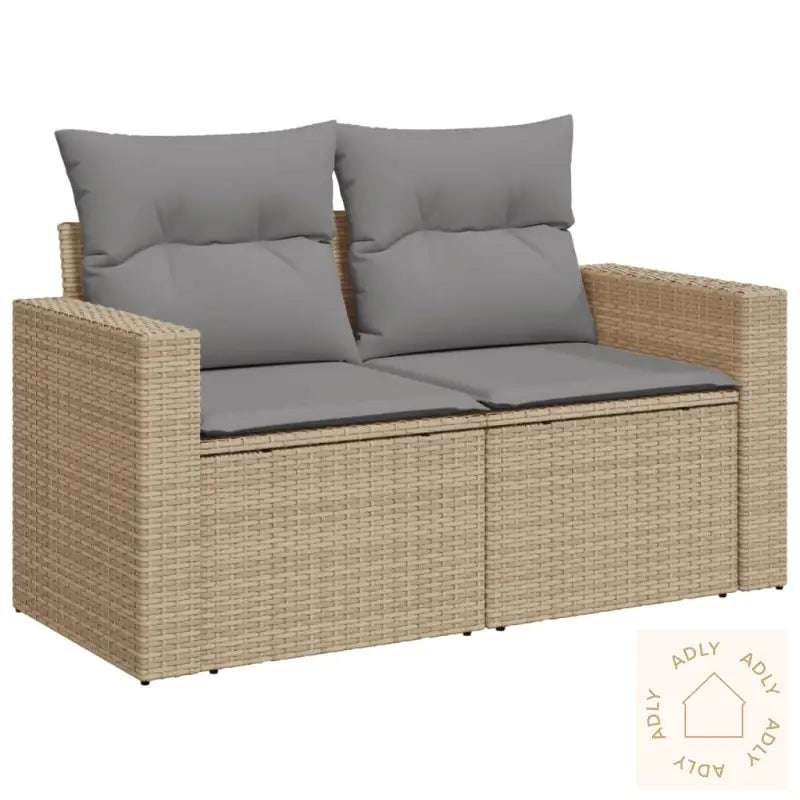 Hagesofagruppe Med Puter 10 Deler Beige Polyrotting