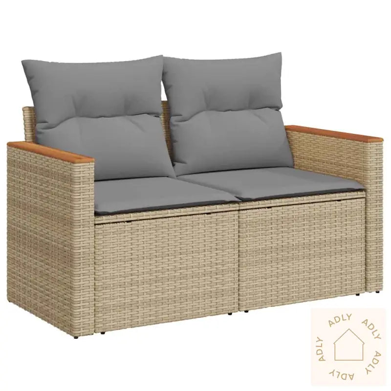 Hagesofaer Med Puter 7 Deler Beige Polyrotting Akasie