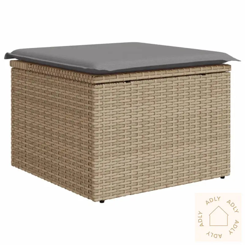 Hagesofagruppe Med Puter 11 Deler Beige Polyrotting