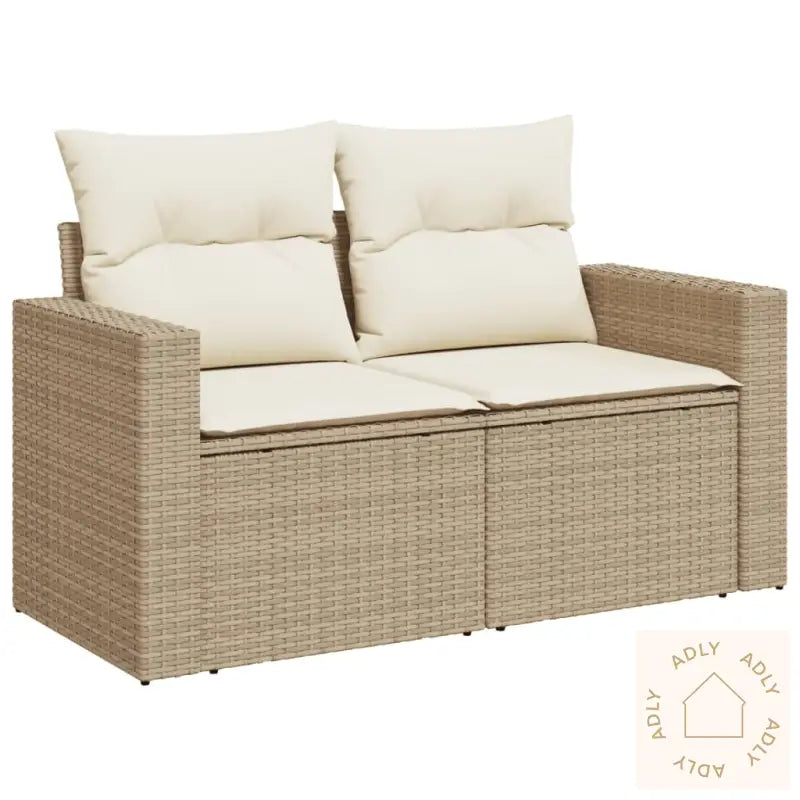 Hagesofagruppe Med Puter 10 Deler Beige Polyrotting